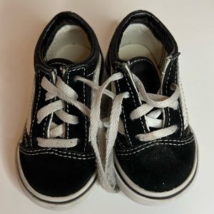 Old Skool black & white vans size 4 baby